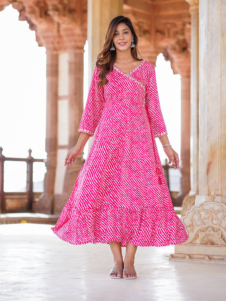 Women's Pink Viscose Rayon Kurta
