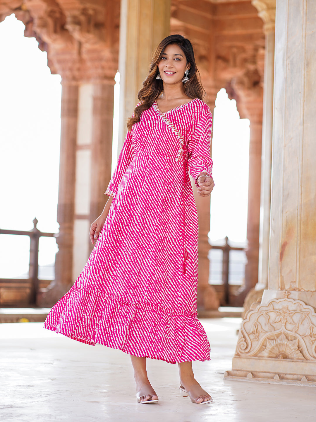 Women's Pink Viscose Rayon Kurta - Jaitpuriya Fashion