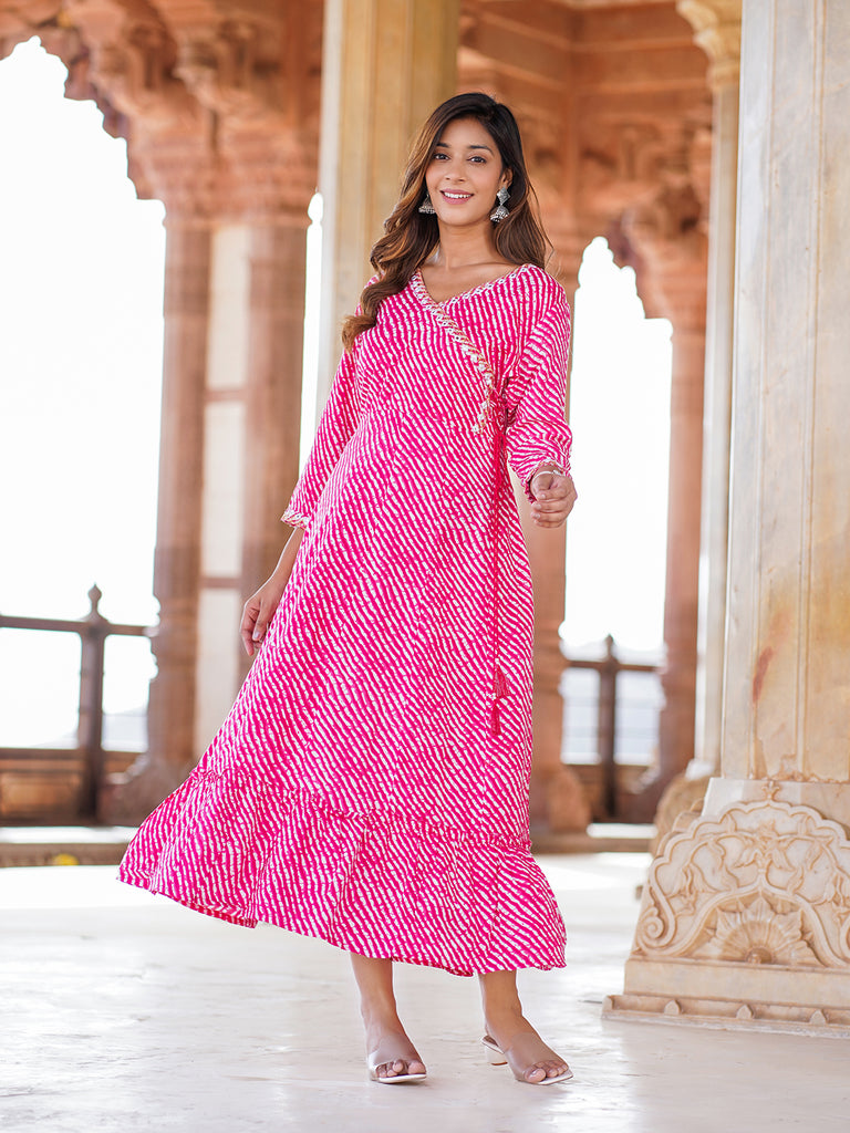 Women's Pink Viscose Rayon Kurta