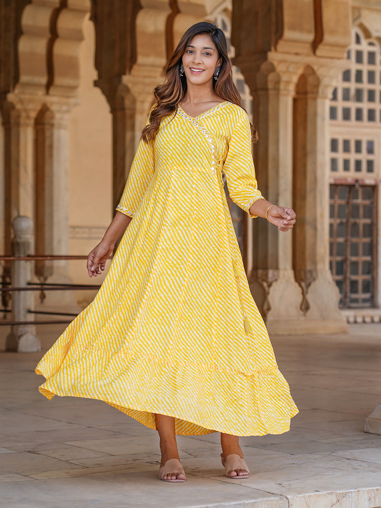 Women's Yellow Viscose Rayon Kurta