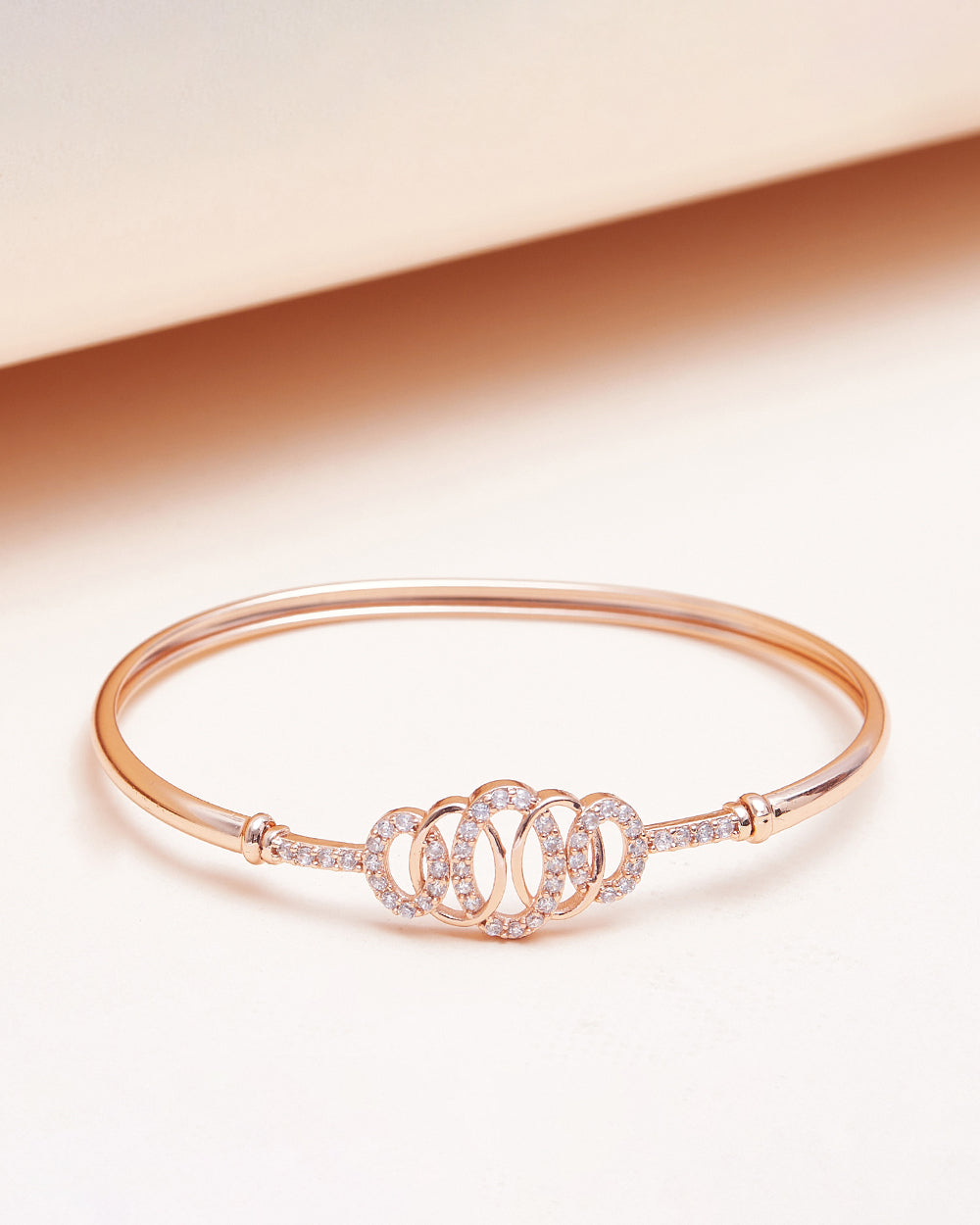 Women's Crown Design Rose Gold Bracelet With Gemstones - Voylla
