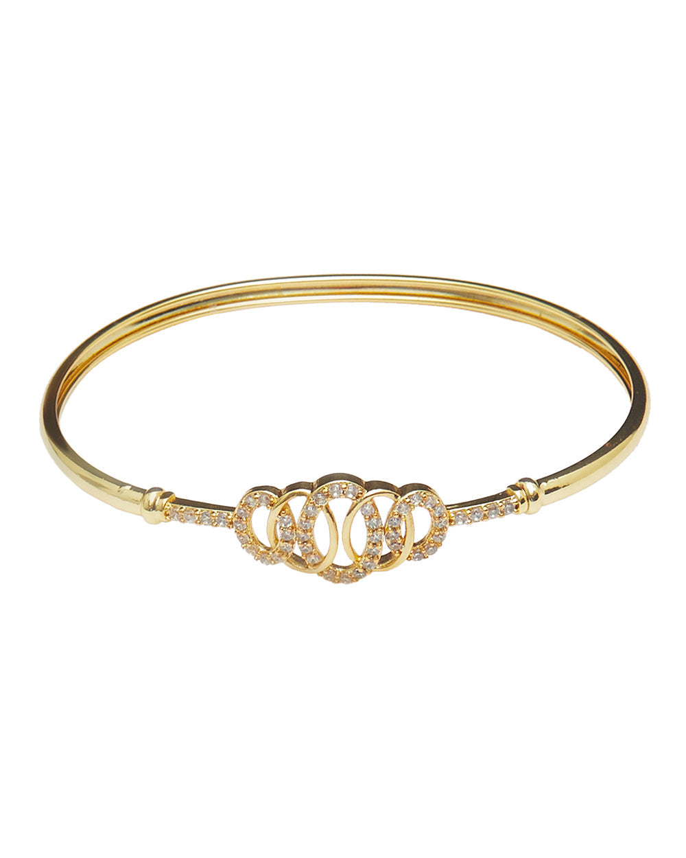 Women's Gold Finish Bracelet With Solid Design From Sparkling Elegance - Voylla