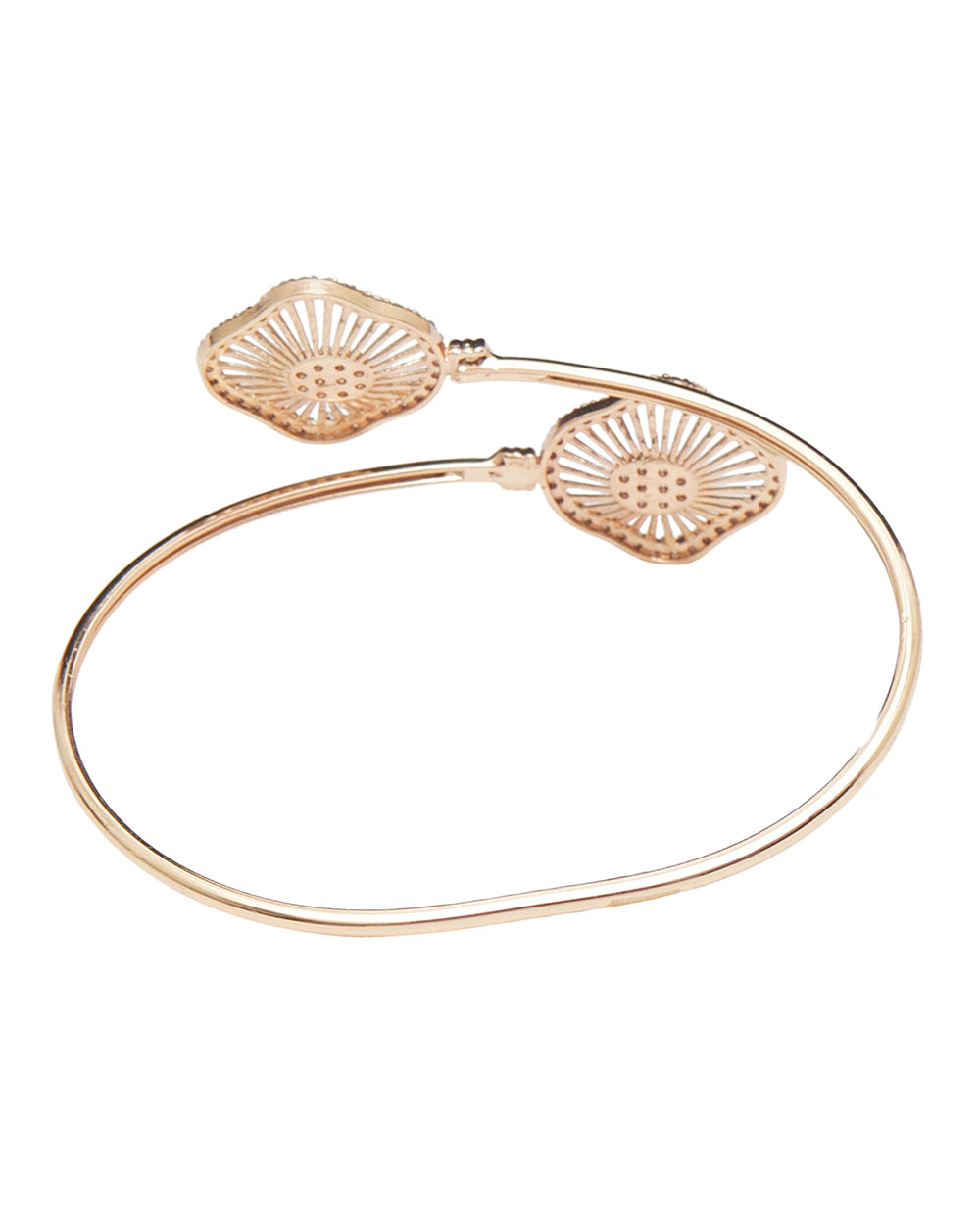 Women's Rose Gold Finish Bracelet With Double Motifs From Elegance Collection - Voylla