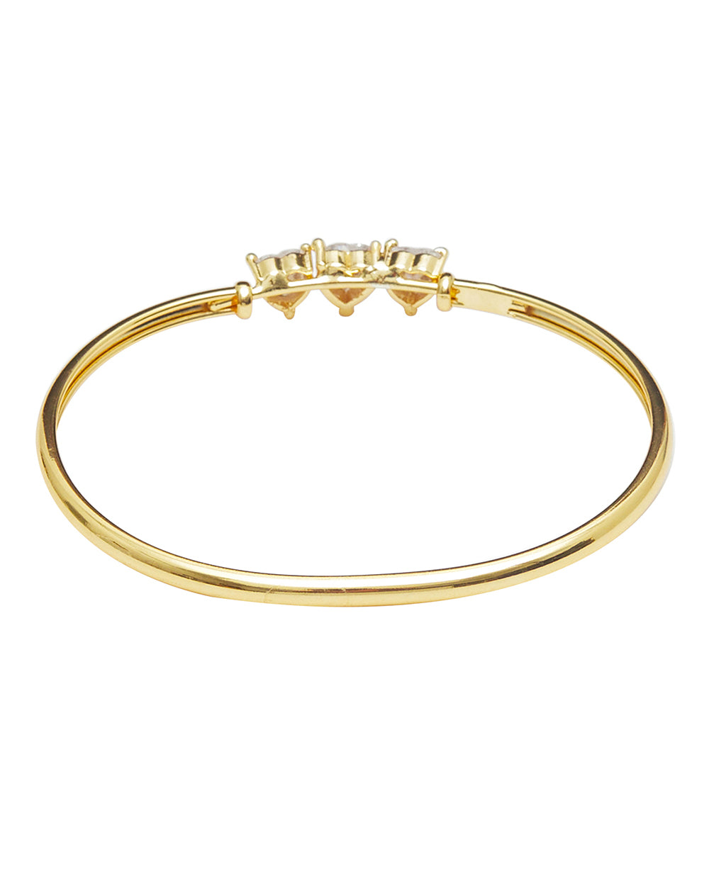 Women's Gold Finish Bracelet With Zircon Setting At The Centre - Voylla
