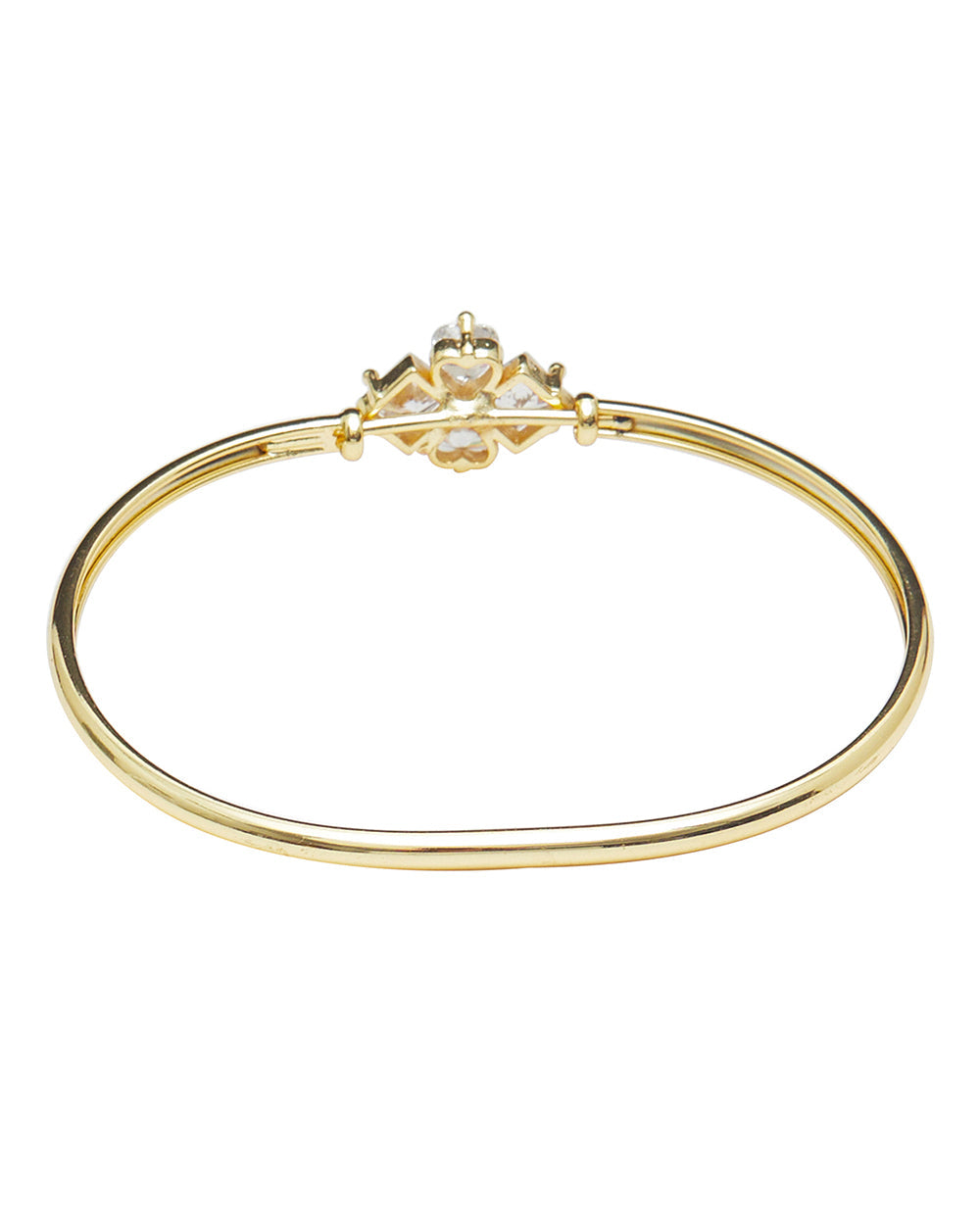 Women's Floral Design Bracelet With Gold Finish And Zircons - Voylla