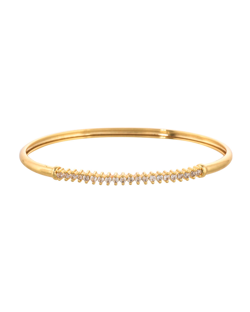 Women's Sparkling Elegance Round Cut Cz Adorned Gold Plated Brass Bracelet - Voylla
