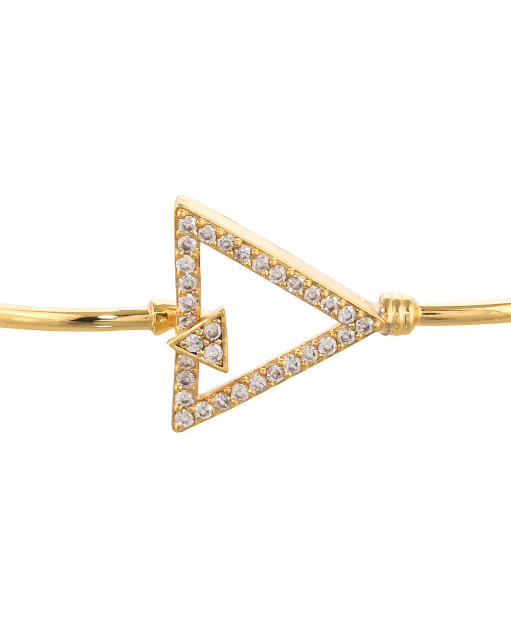 Women's Sparkling Elegance Geometric Zircons Gold Plated Brass Bracelet - Voylla