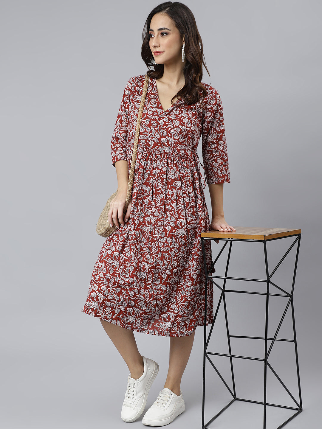 cotton western dresses for women Western Dresses Of Half Sleeves For Girls Plain Satin Cotton Half Puff Sleeve Mini Western Dress