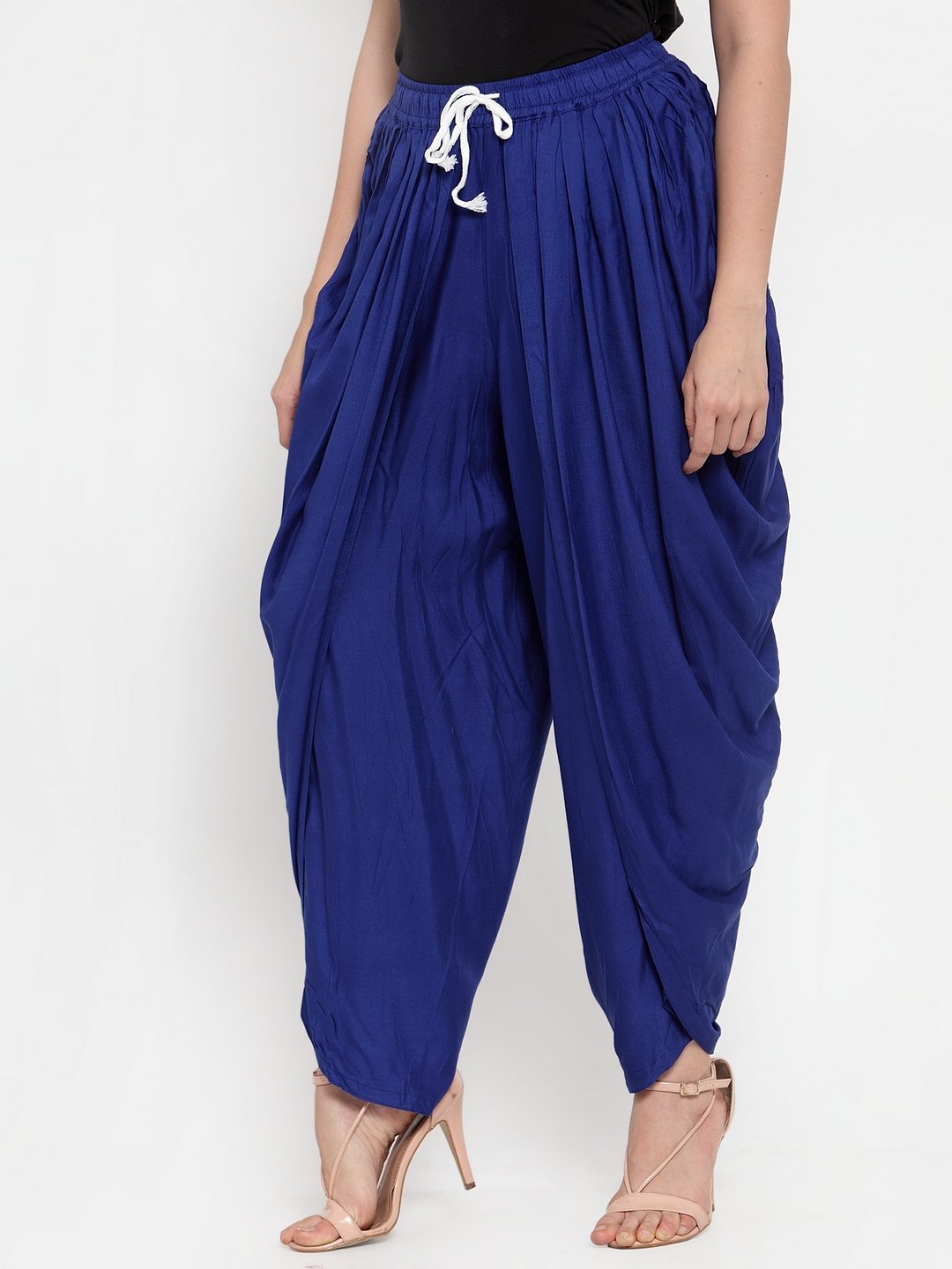 Women's Royal Blue Solid Dhoti - Jompers