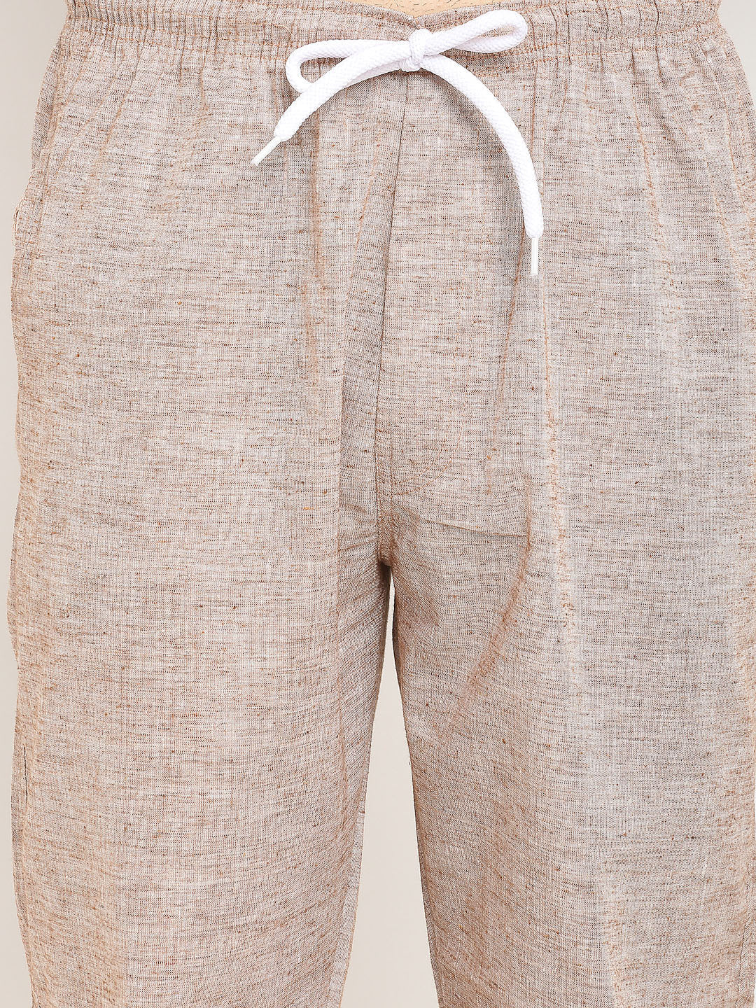 Men's Brown Linen Cotton Track Pants ( JOG 021Brown ) - Jainish