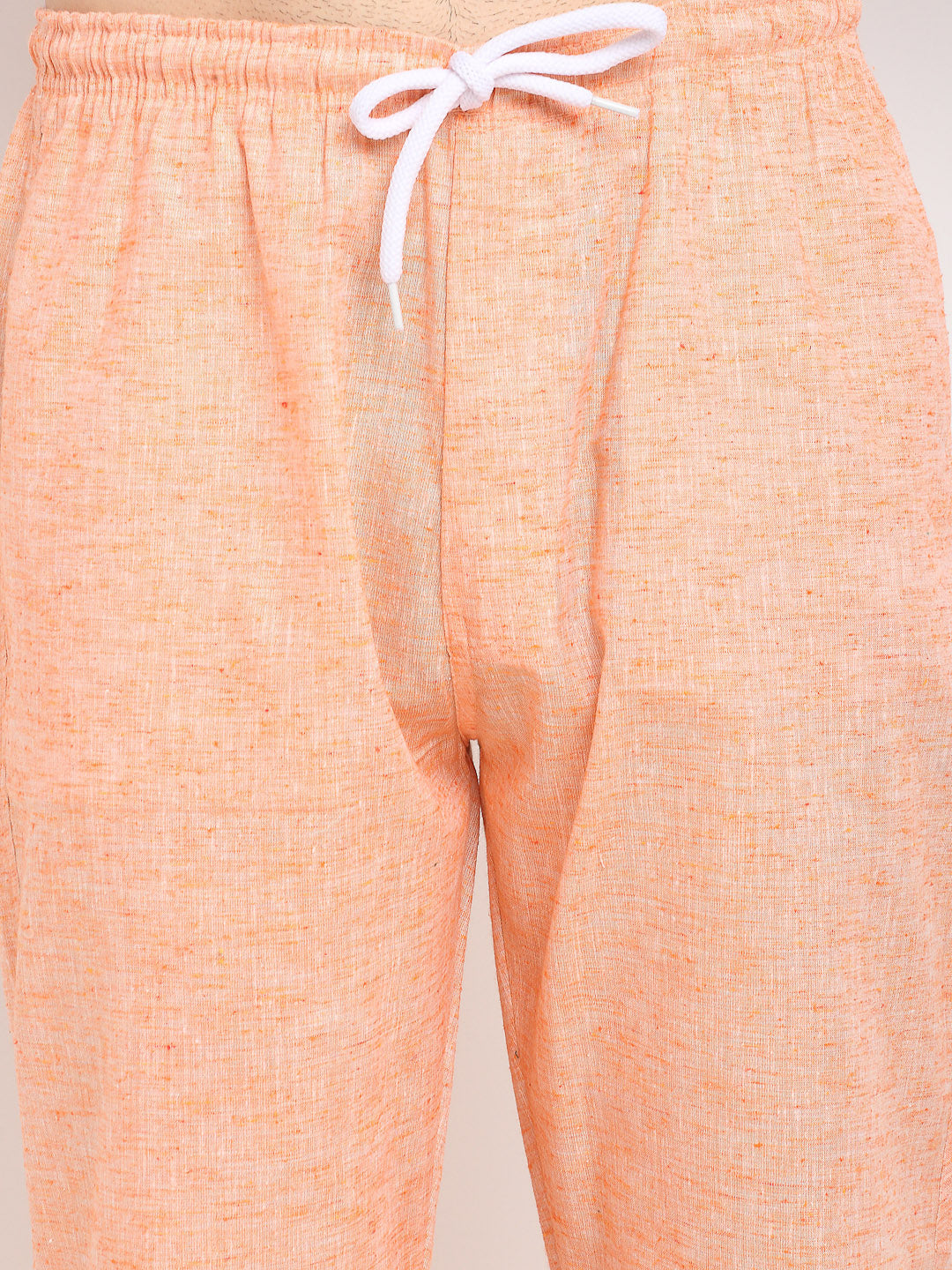 Men's Orange Linen Cotton Track Pants ( JOG 021Orange ) - Jainish