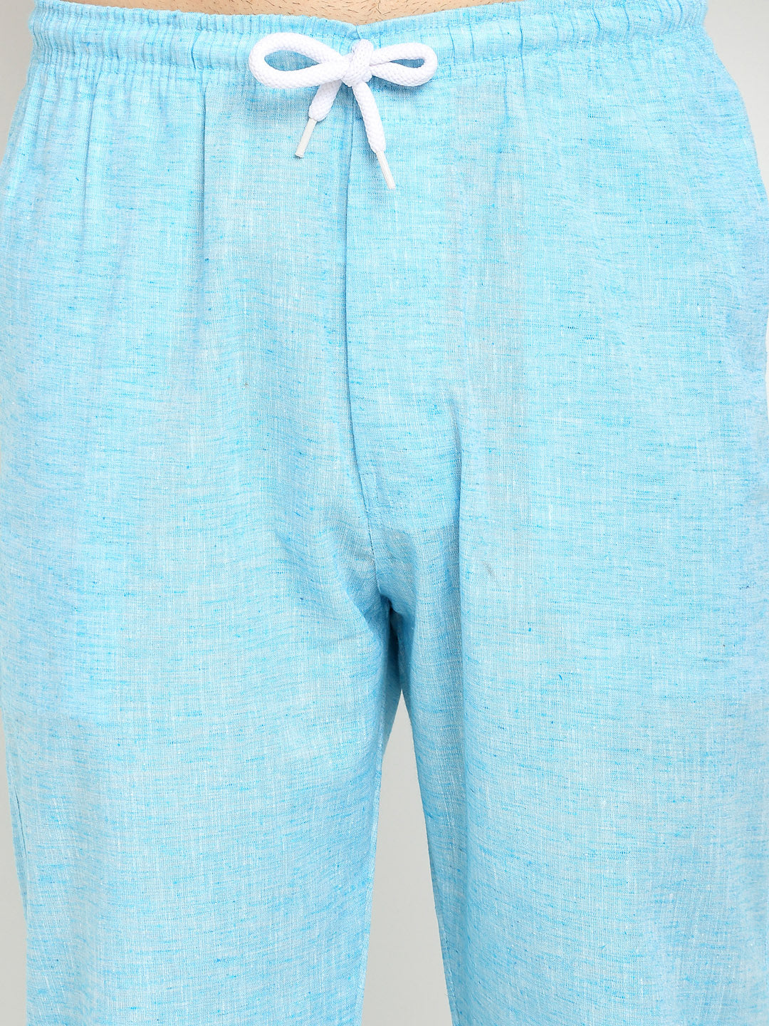 Men's Blue Linen Cotton Track Pants ( JOG 021Sky ) - Jainish