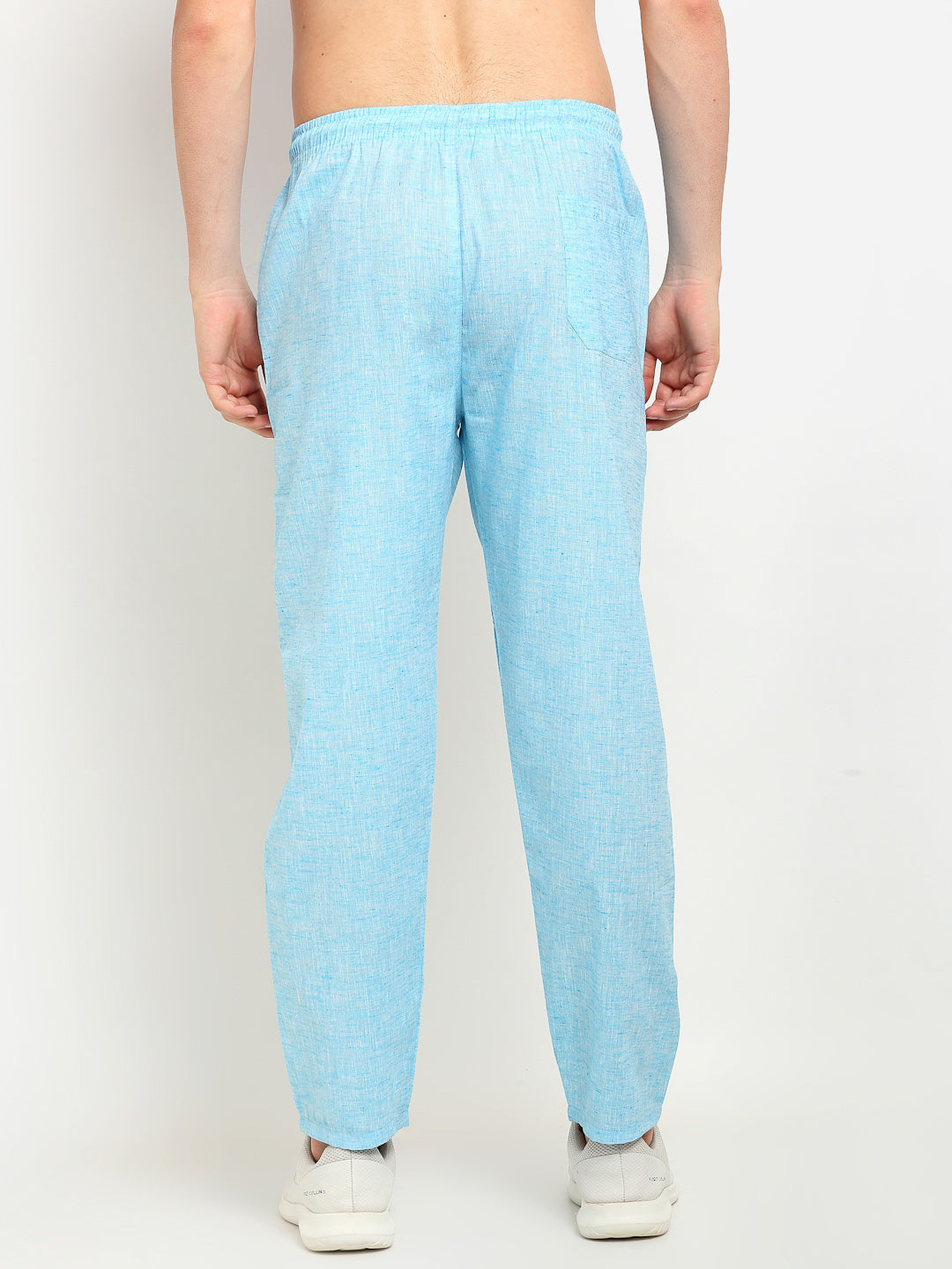 Men's Blue Linen Cotton Track Pants ( JOG 021Sky ) - Jainish