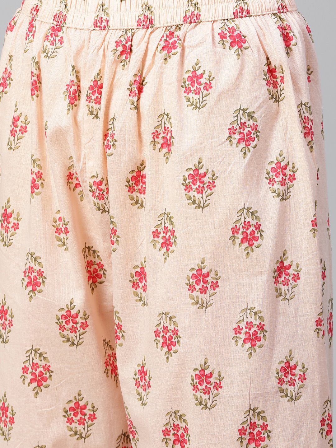Women's Pink Floral Printed Kurta with Palazzos - Jompers