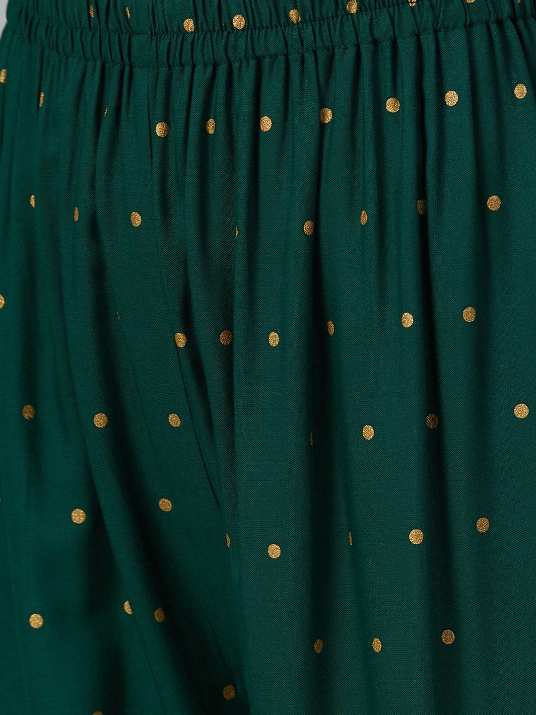 Women's Green & Golden Printed Kurta with Palazzos & Dupatta - Jompers
