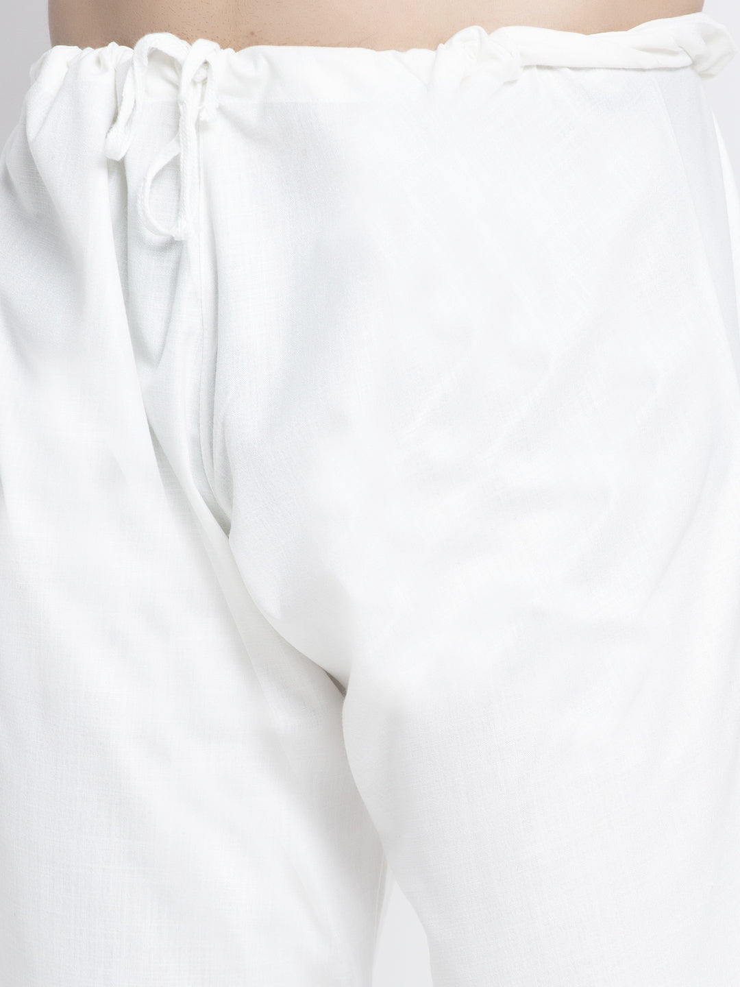 Men's Solid White Cotton Kurta Payjama with Solid Black Waistcoat ( JOKPWC OW-F 4021 Black ) - Virat Fashions