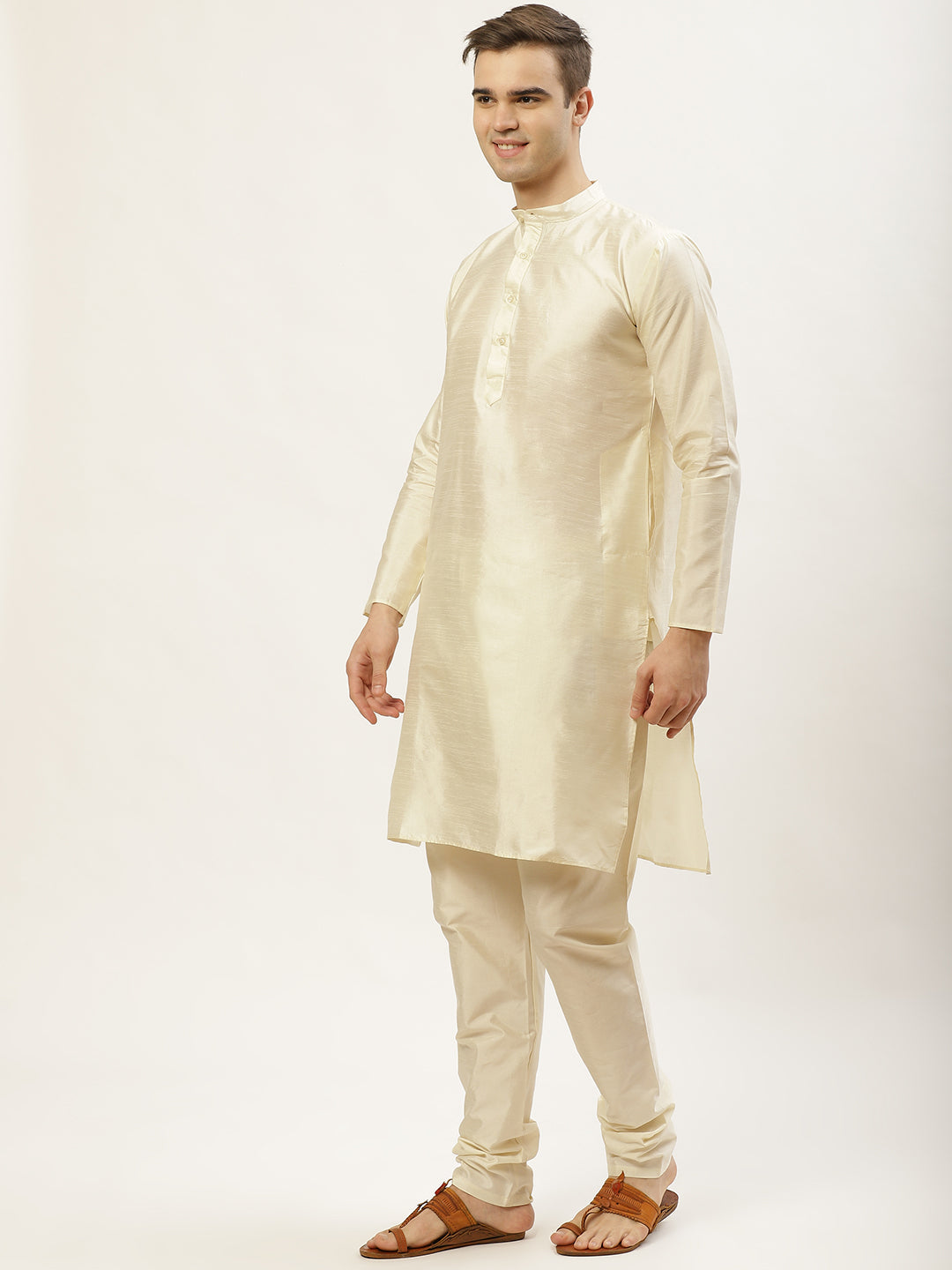 Men's Embroidered Nehru Jacket & Kurta Pyjama ( JOKPWC W-D 4029Peach ) - Virat Fashions