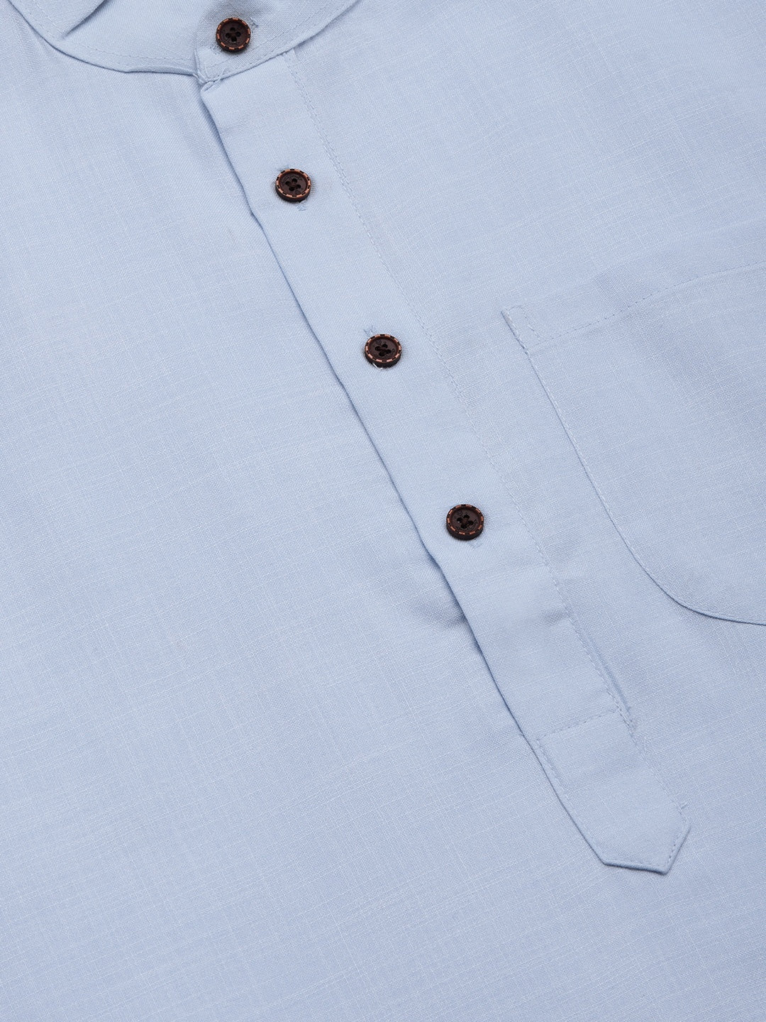 Men's Blue Cotton Solid Kurta Pyjama ( JOKP 532 Blue ) - Virat Fashions