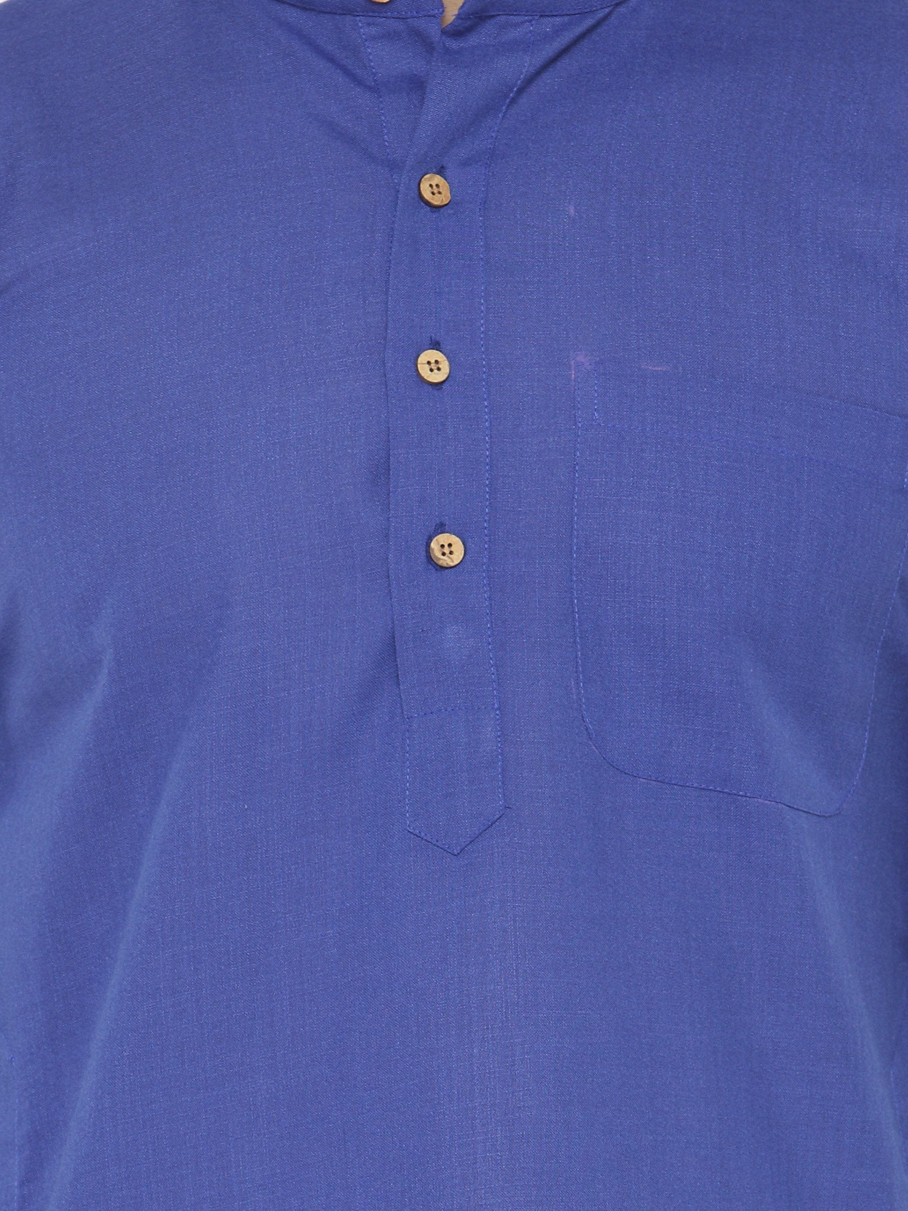Men's Royal Blue & White Solid Kurta with Churidar ( JOKP 532 Royal ) - Virat Fashions