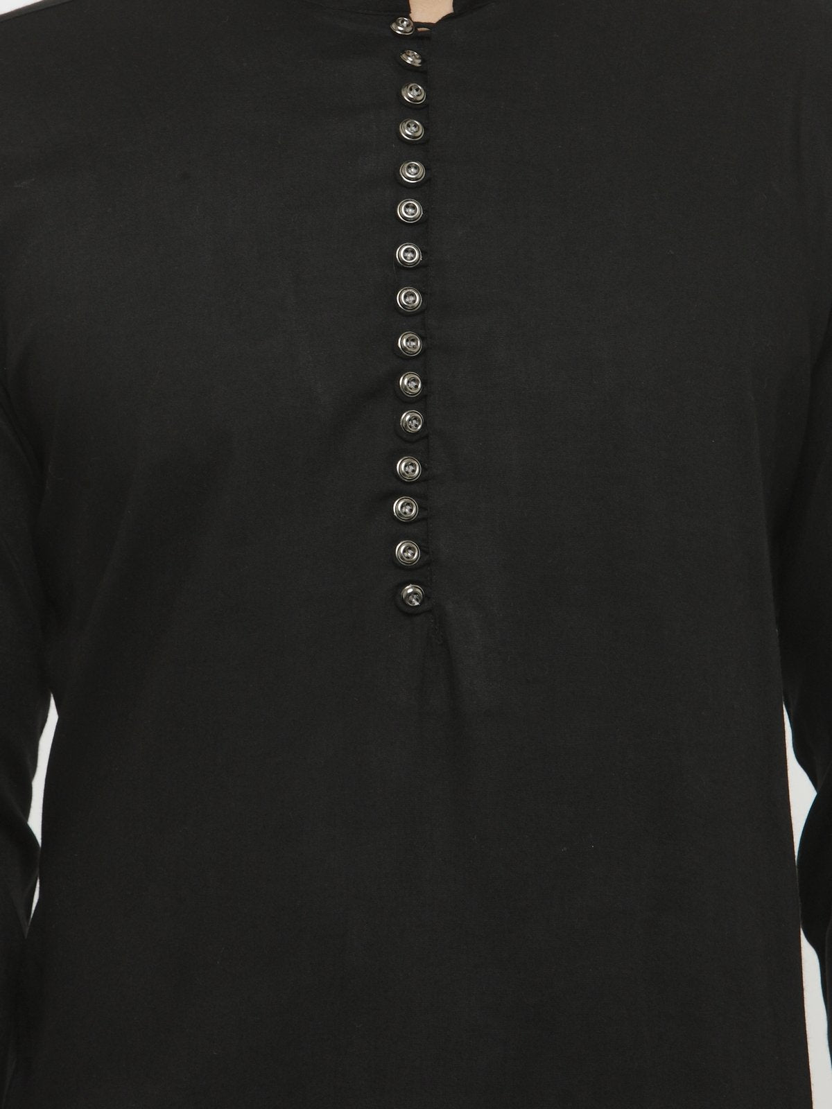 Men's Black Solid Kurta with Churidar ( JOKP 546Black ) - Virat Fashions