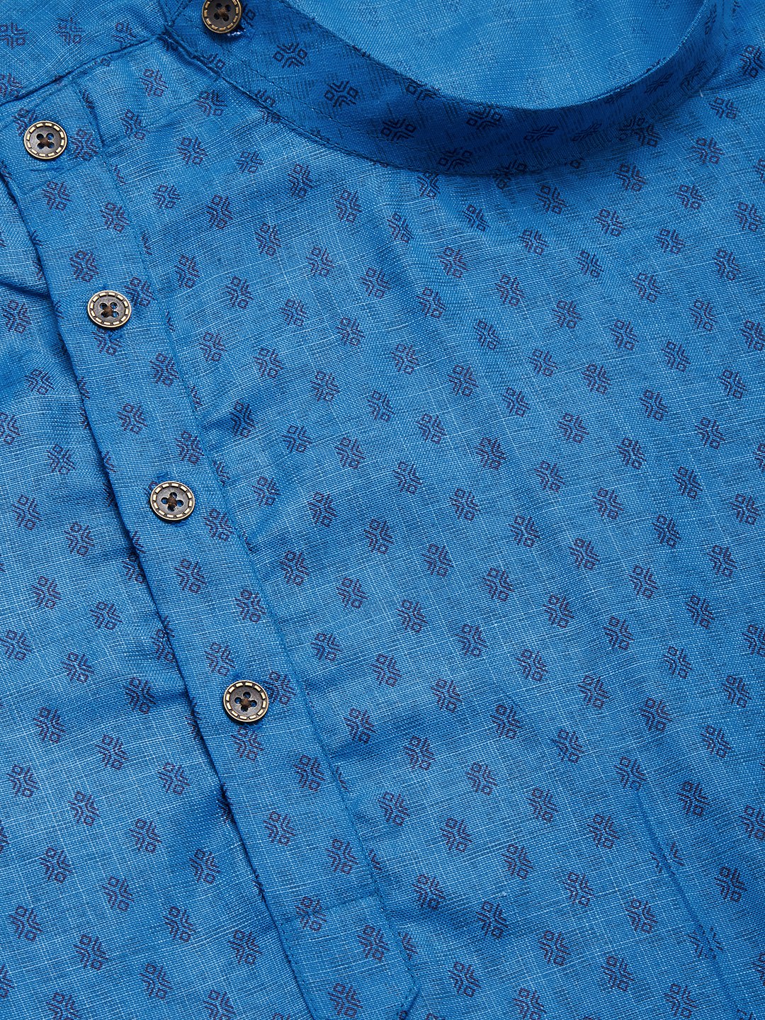 Men's Blue Cotton printed kurta Only( KO 652 Blue ) - Virat Fashions