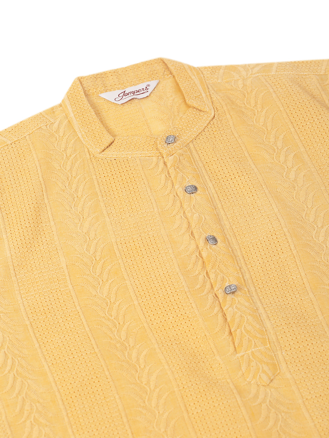 Men's Pure Cotton Embroidered Kurta Pyjama Set ( Jokp 660 Beige ) - Virat Fashions