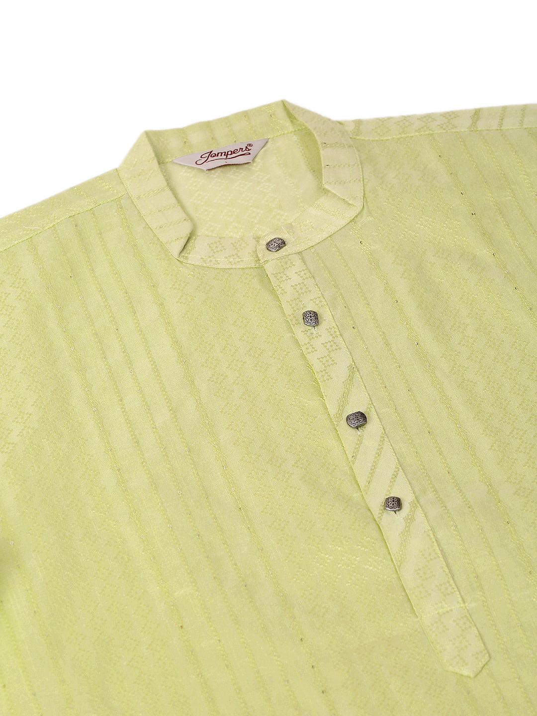 Men's Silk Blend Sequence Embroidered Kurta Pyjama Set ( Jokp 661 Green ) - Virat Fashions