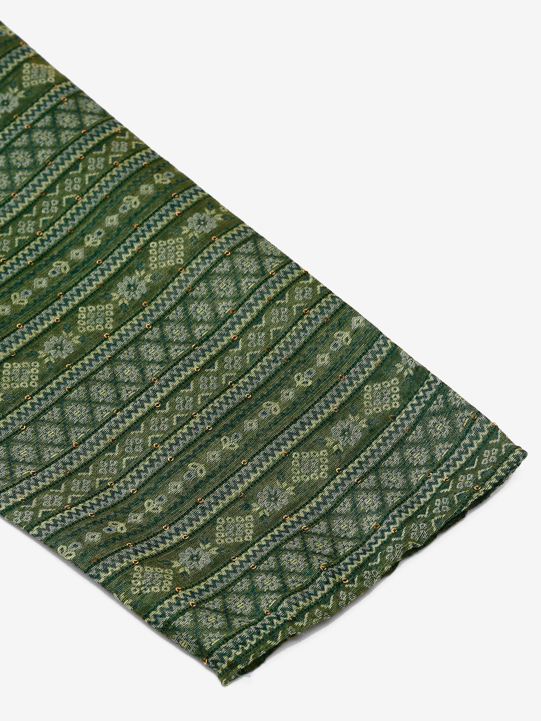 Men's Printed Sequinned Kurta Only ( Ko 668 Green ) - Virat Fashions