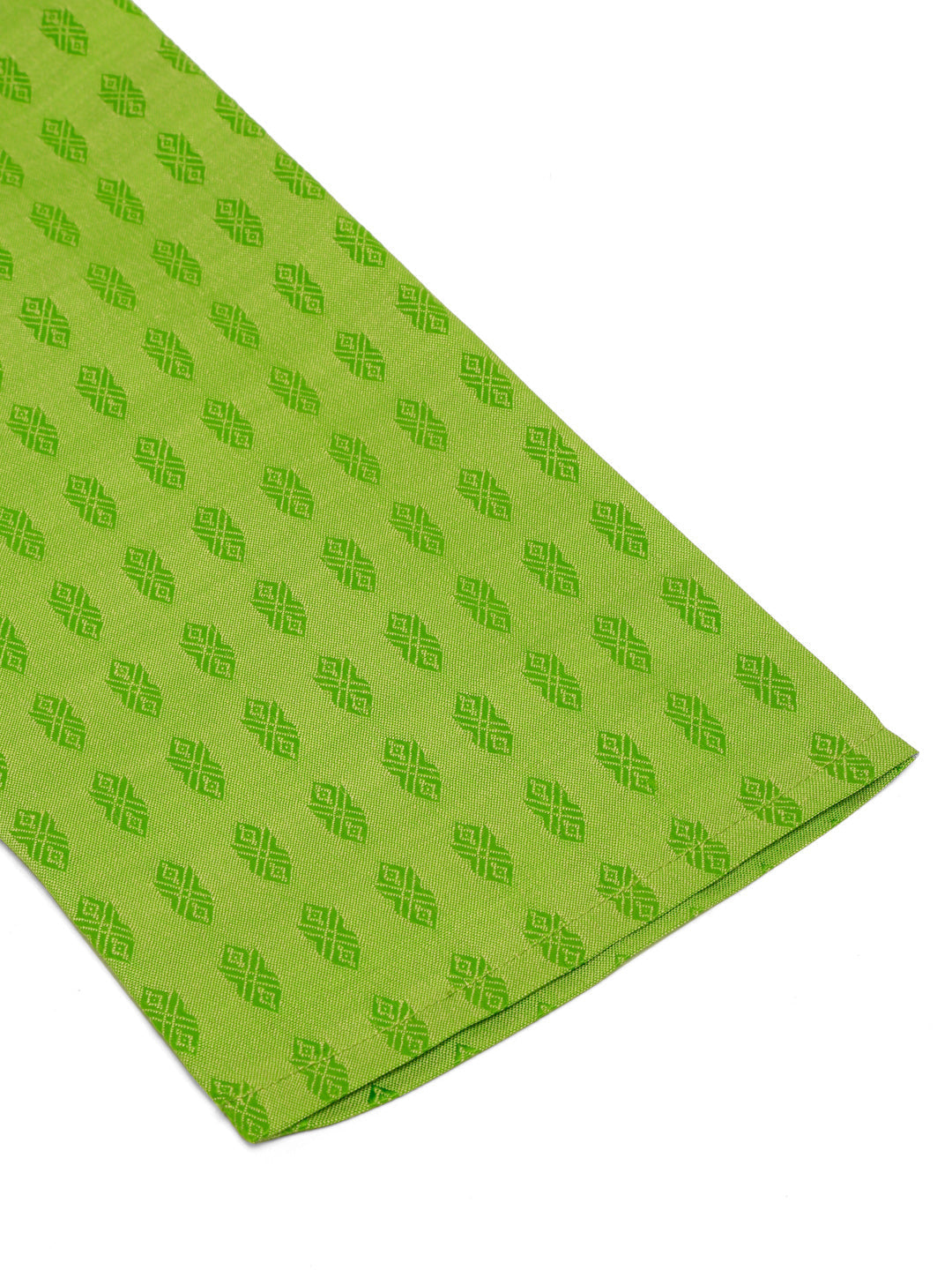 Men's Green Woven Design Kurta Pyjama ( Jokp 675 Green ) - Virat Fashions