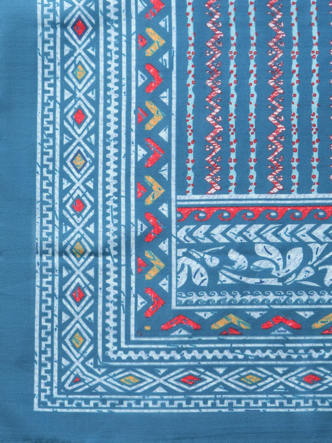 Women's  Maroon & Blue Printed Regular Pure Cotton Kurta with Trousers & With Dupatta ( JOKS D26B 1410 Maroon ) - Jompers