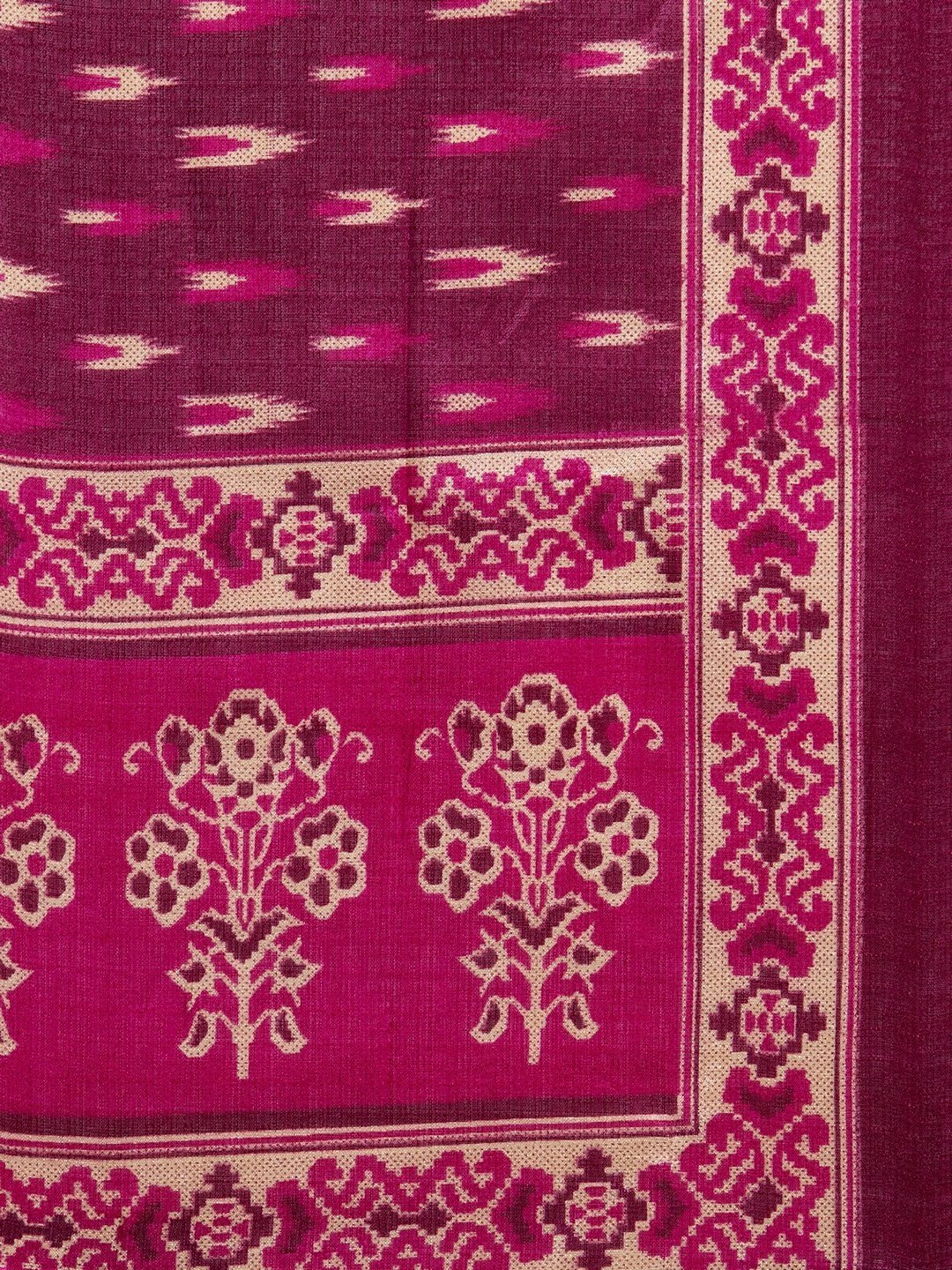 Women's Pink Self Striped Kurta with Trousers & Art Silk Printed Dupatta - Jompers