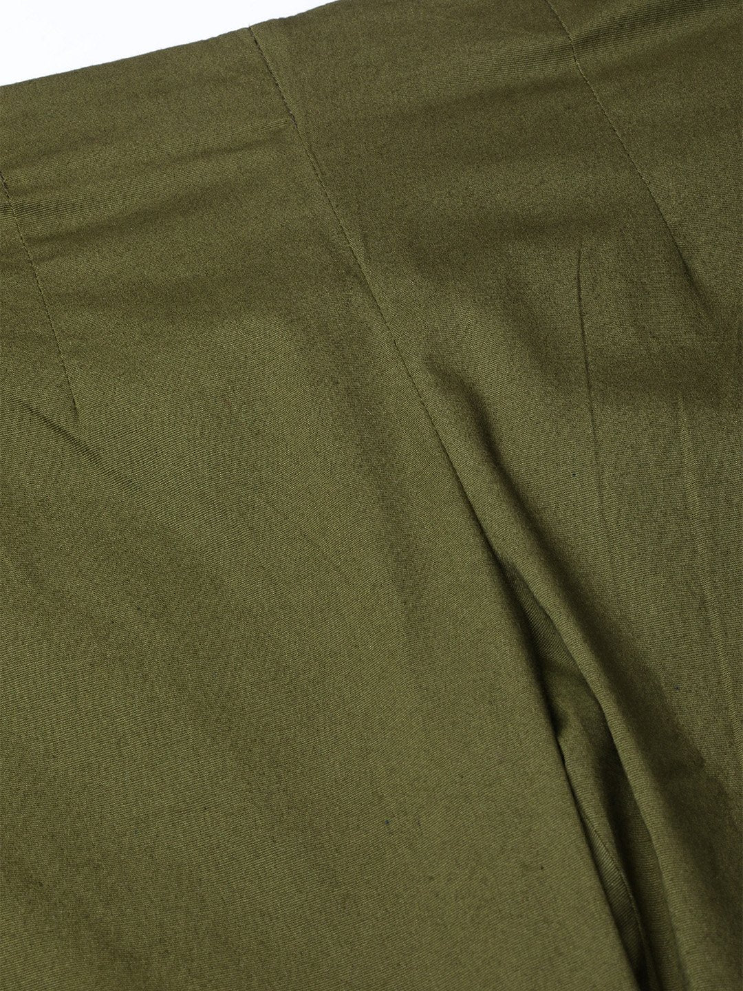 Women's Olive Green Smart Slim Fit Solid Regular Trousers - Jompers