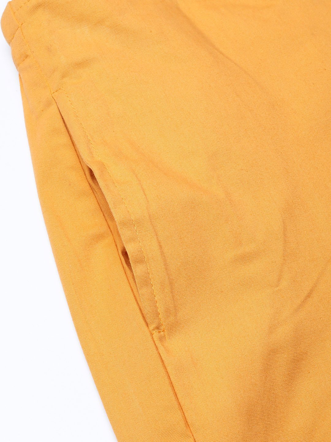 Women's Mustard Smart Fit Solid Bottom Flared Trousers - Jompers