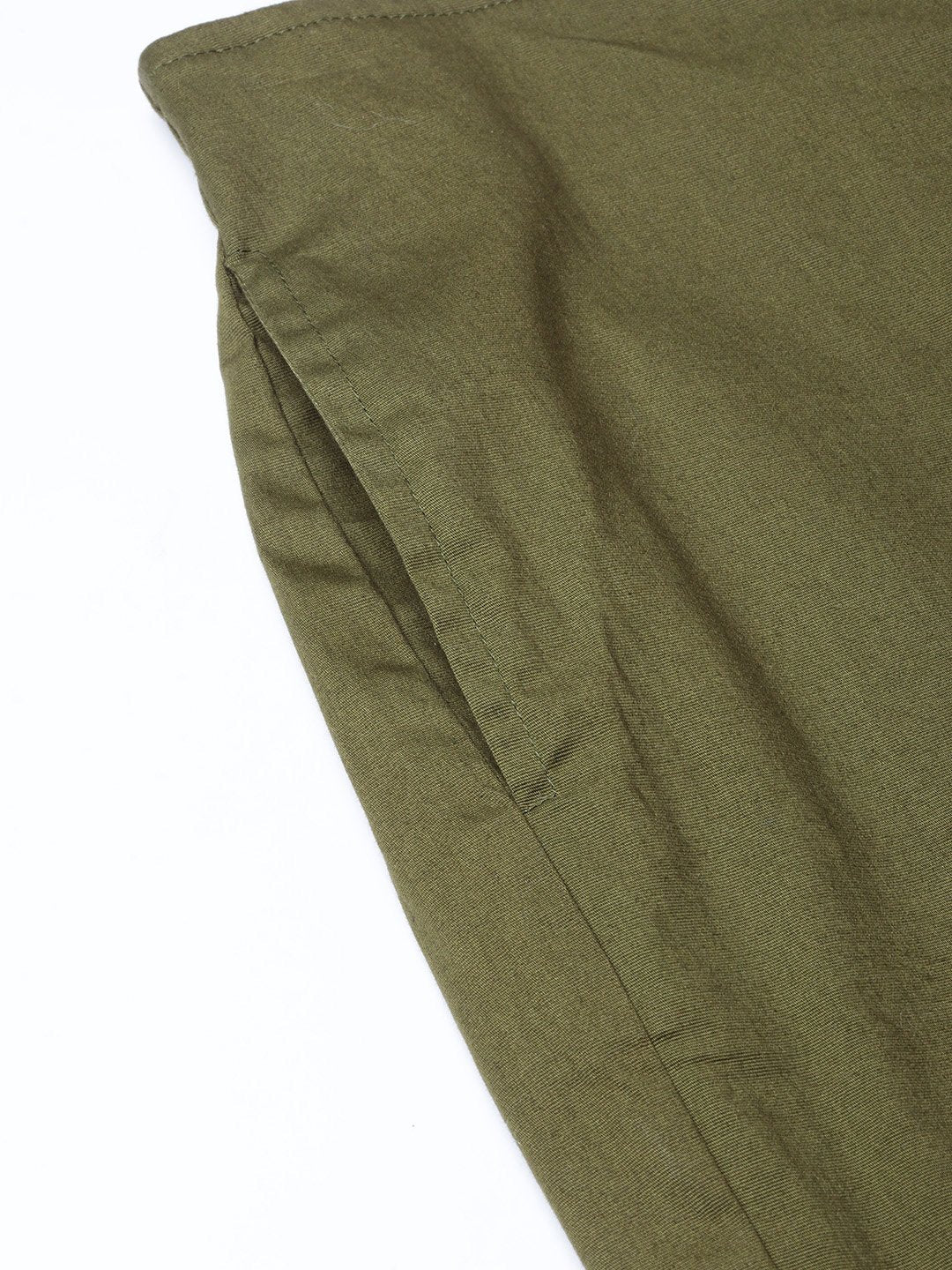 Women's Olive Green Smart Fit Solid Bottom Flared Trousers - Jompers