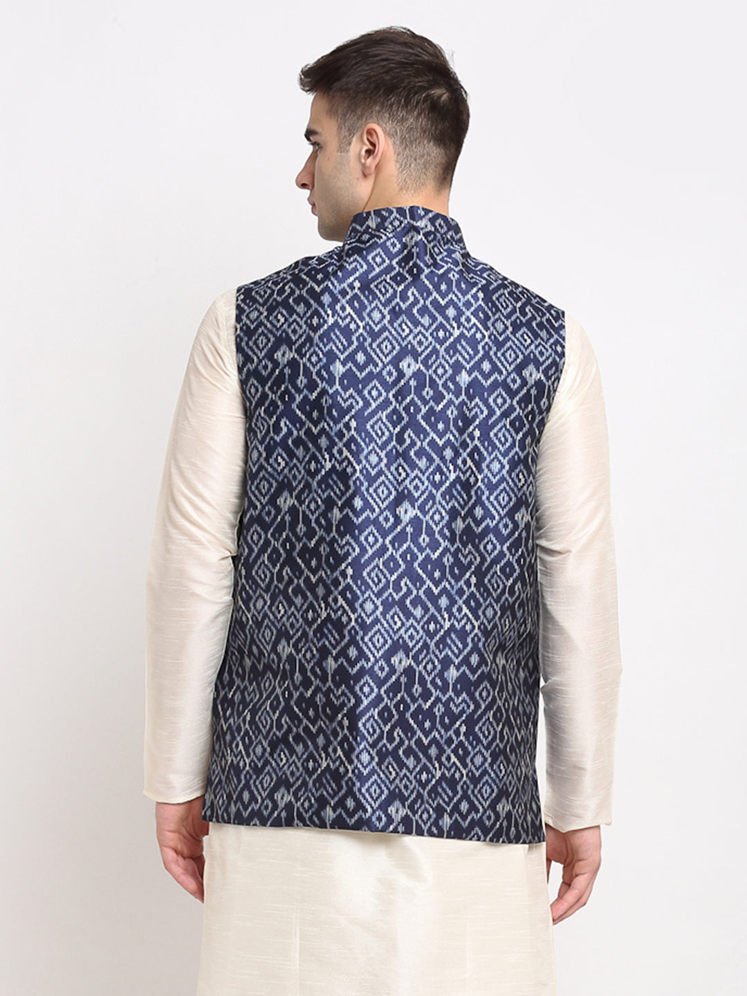 Men's Blue Digital Printed Blue Waistcoat ( JOWC 4025Blue ) - Virat Fashions