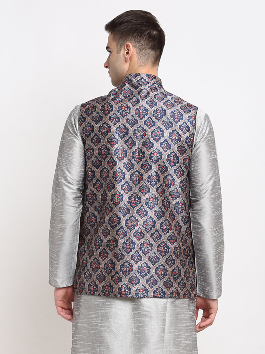 Men's Grey Digital Printed Grey Waistcoat ( JOWC 4025Grey ) - Virat Fashions