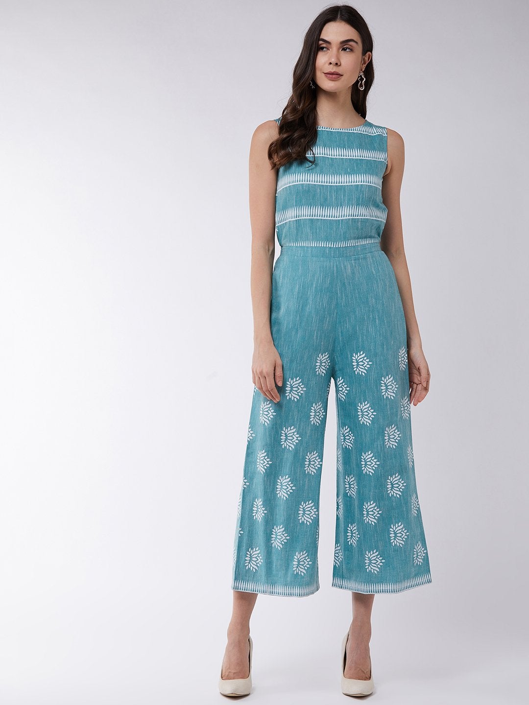 Women's Cotton Printed Jumpsuit - Pannkh