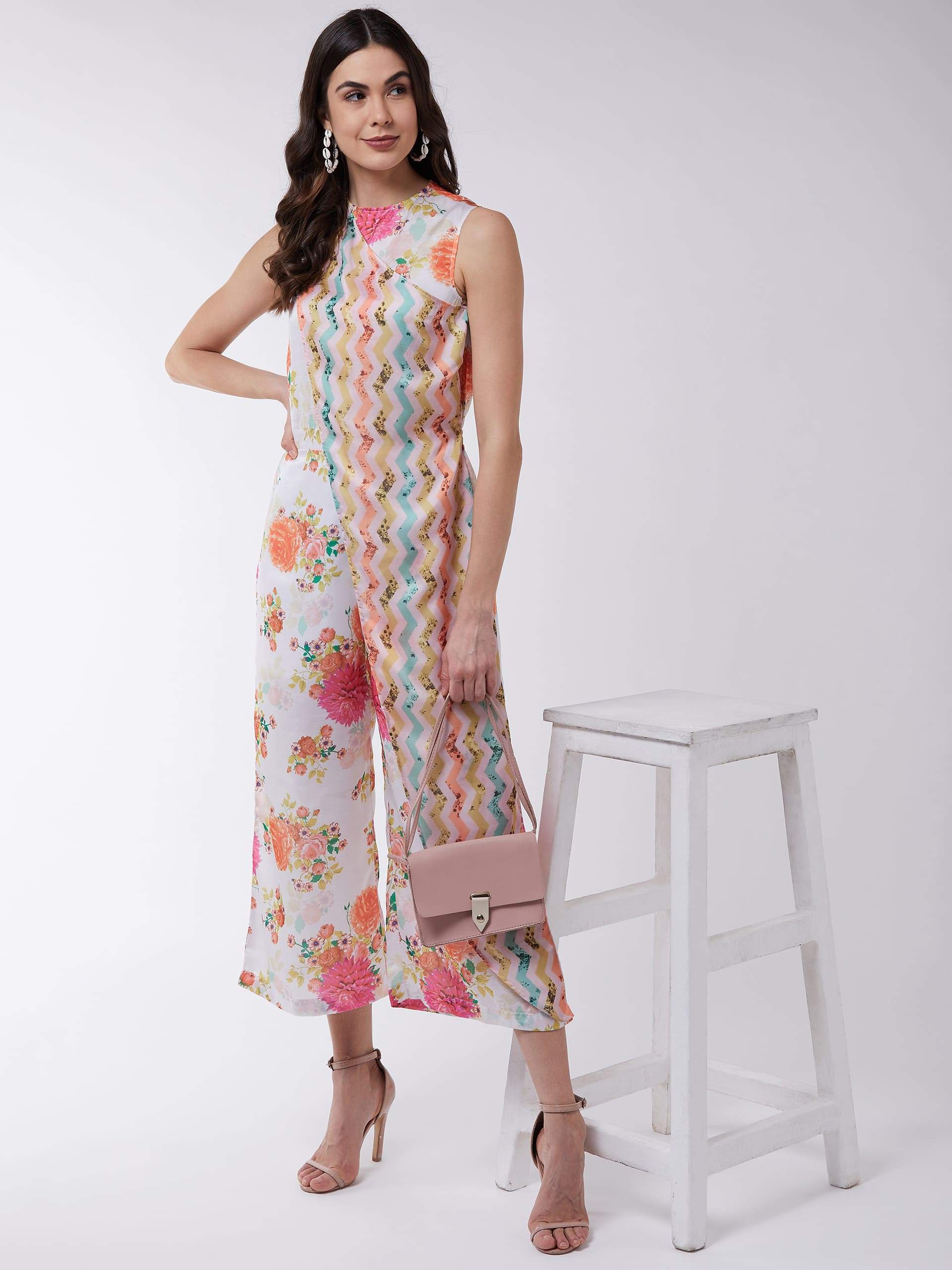 Women's Candy Inspired Digital Printed Wrapped Jumpsuit - Pannkh