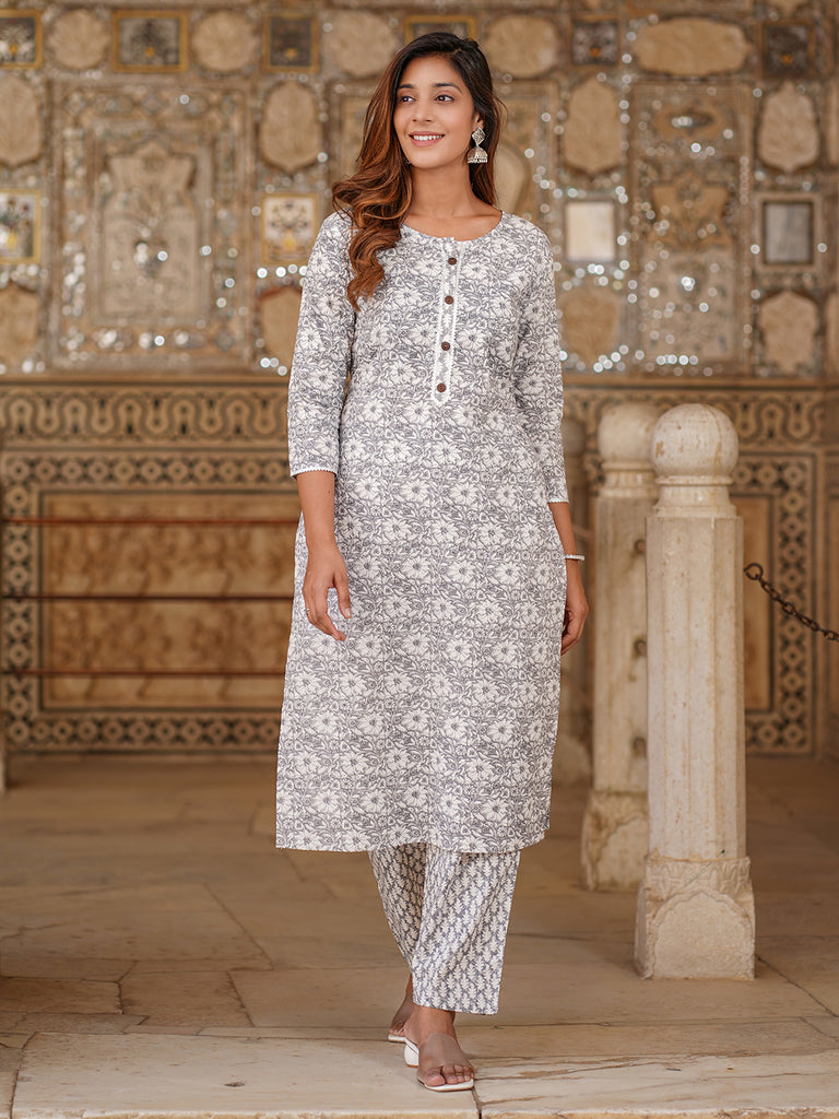 Women's White Cotton Kurta