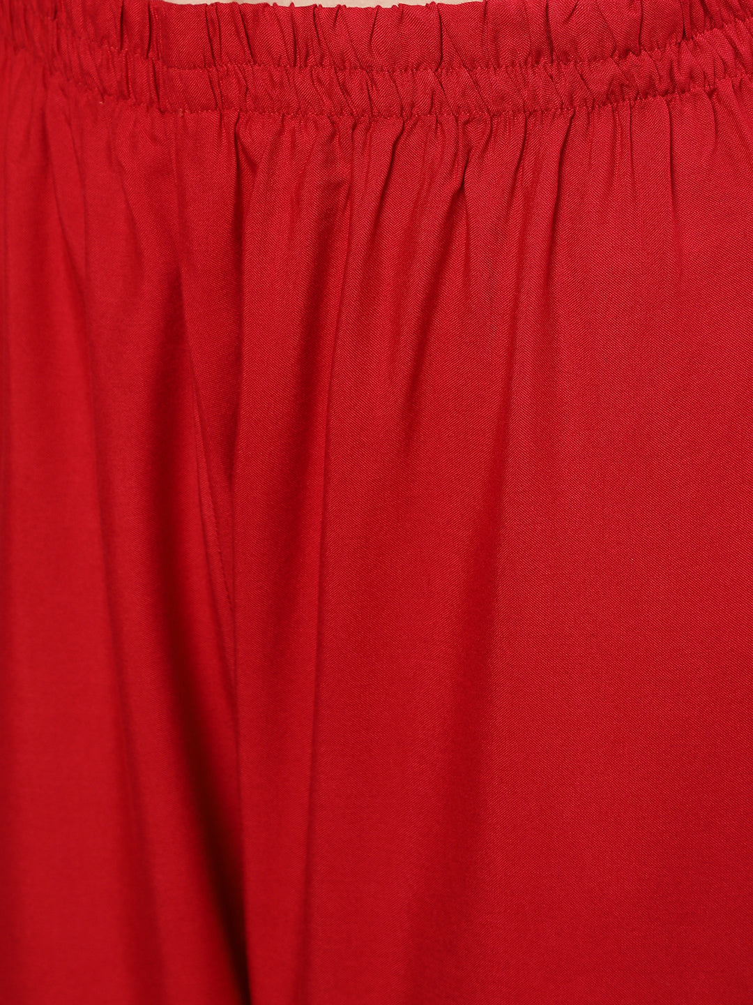 Women's Red Embroidered Straight Kurta With Palazzo And Net Dupatta - Nayo Clothing