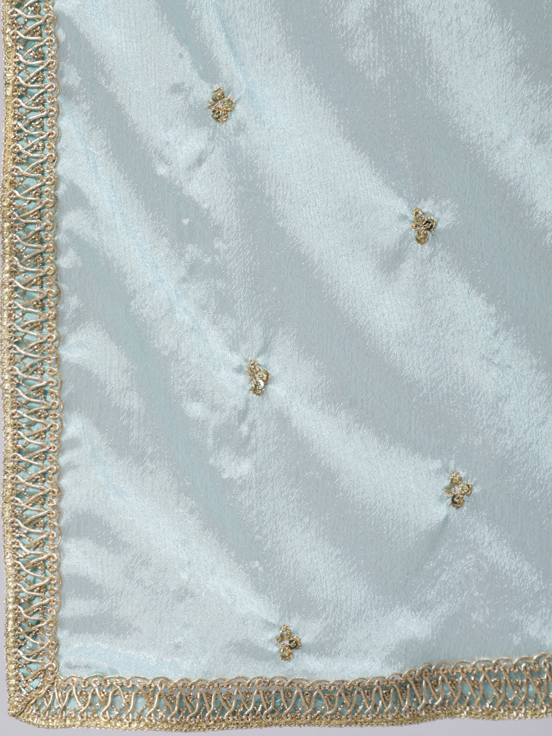 Women's Blue Embroidered Straight Kurta With Trouser And Dupatta - Taantav
