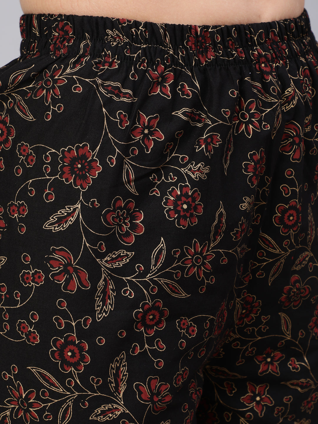 Women's Black Embroidered Flared Kurta With Trouser And Dupatta - Taantav
