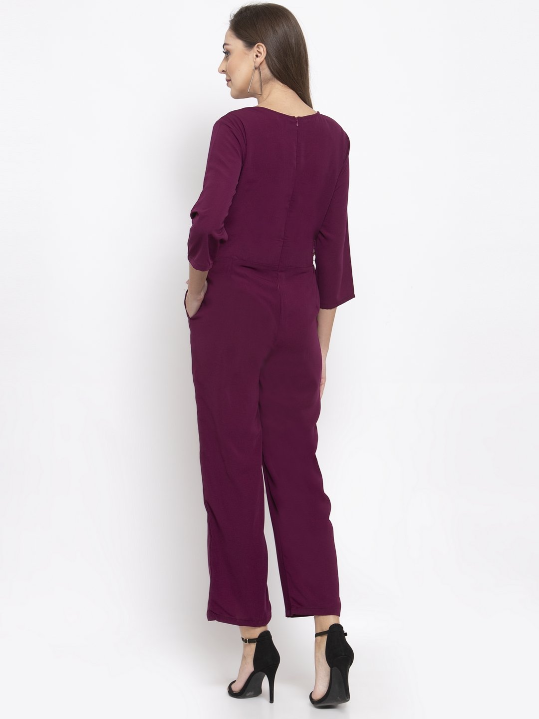 Women's Purple Solid Jumpsuit - Jompers