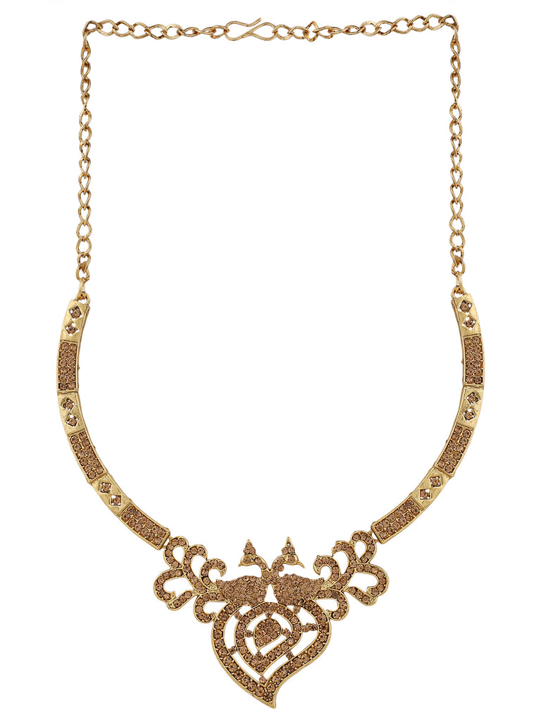 Women's Gold Plated LCT & White Stone Studded Jewellery Set