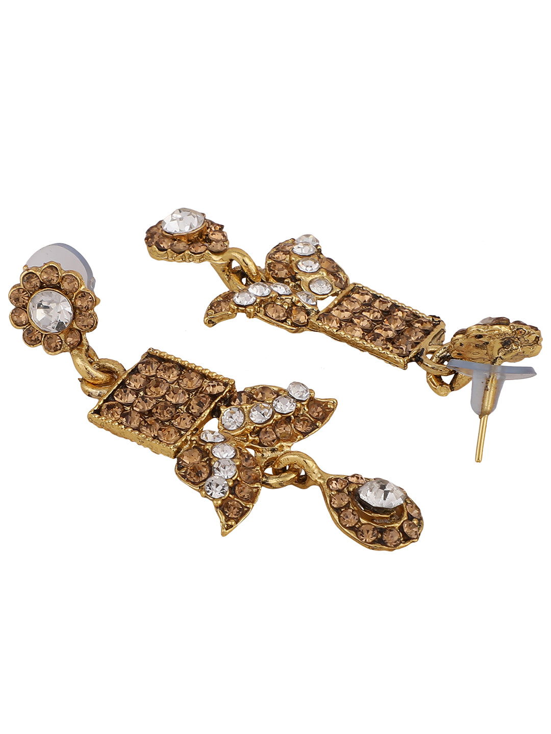 Women's Gold Plated LCT & White Stone Studded Jewellery Set - Anikas Creation
