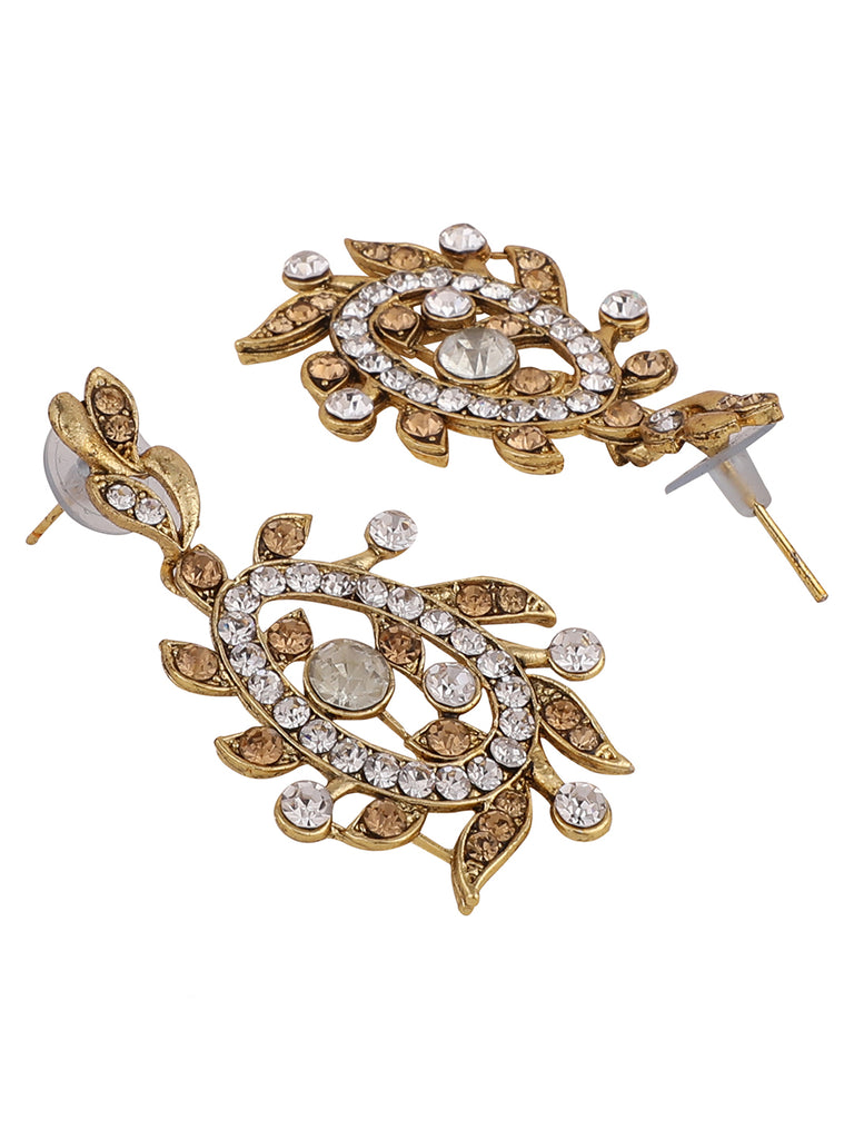 Women's Gold Plated LCT & White Stone Studded Jewellery Set