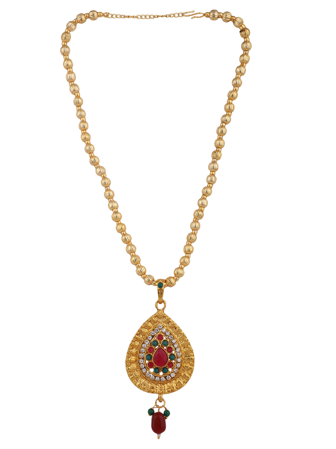 Women's Gold Plated Multi colour Stone Studded Jewellery Set - Anikas Creation