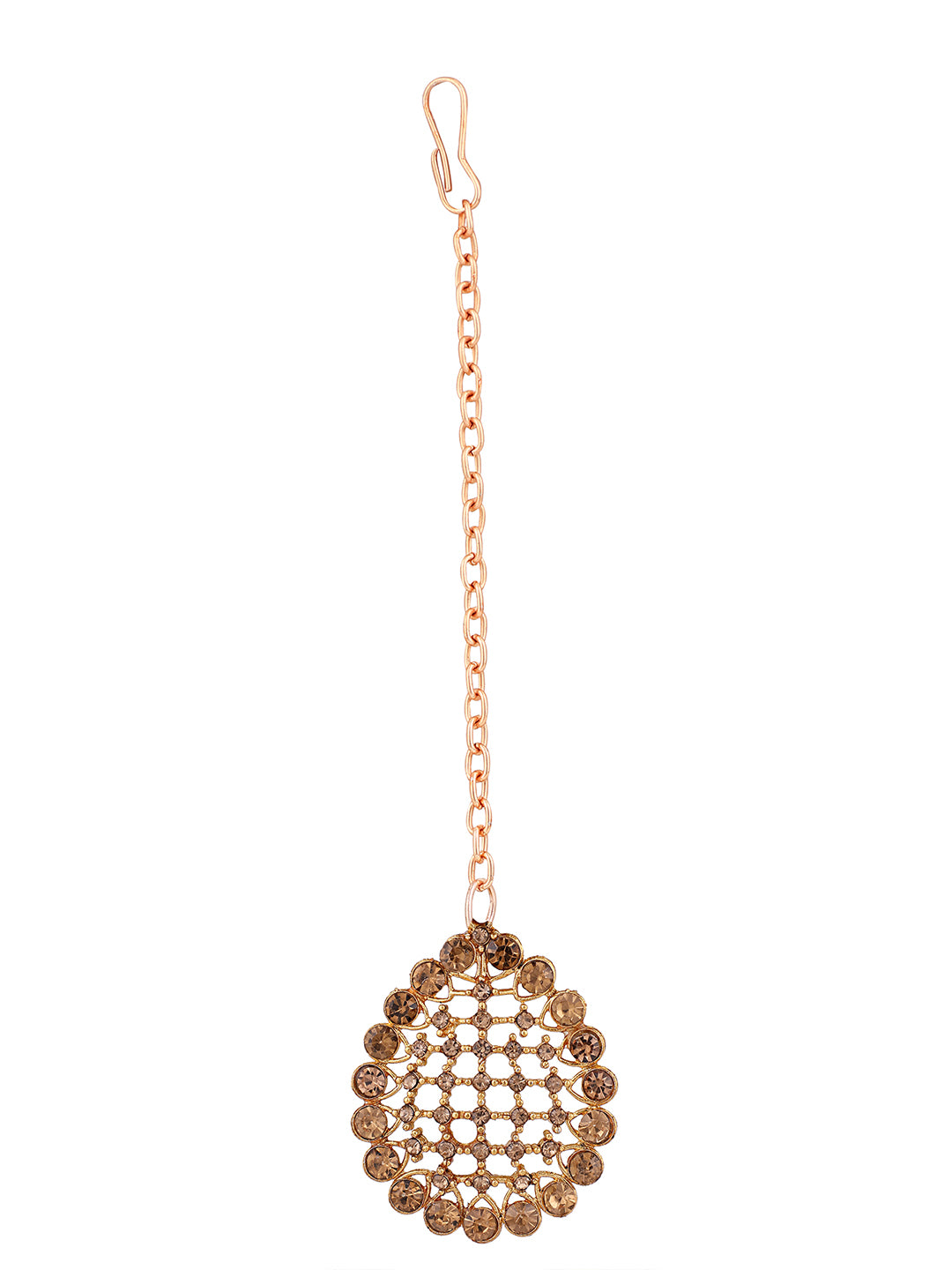 Women's Gold-Plated & Lct Ad-Studded & Stylish Jewellery Set With Earring Maangtika - Anikas Creation