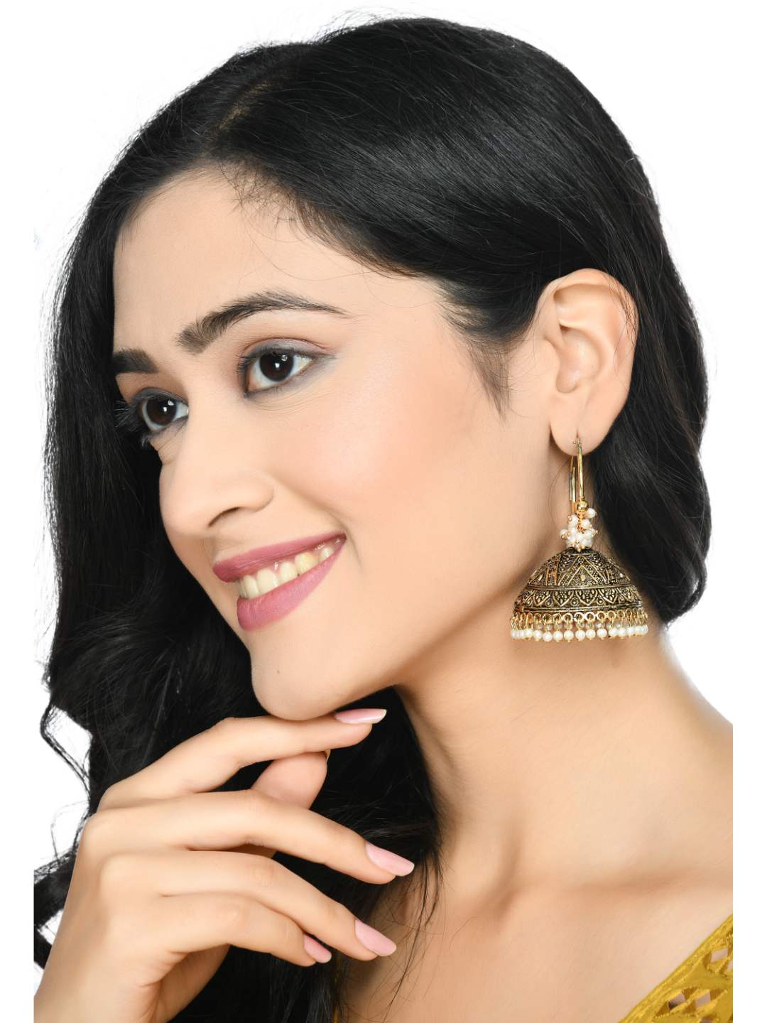 Women's  Latest Designer Golden color Jhumkas Earings Jker_057 - Kamal Johar