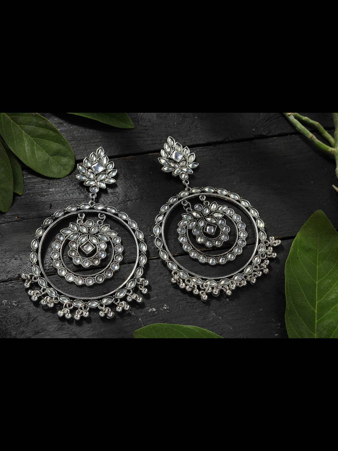 Johar Kamal Latest Design Earrings with White Kundan Jhumkas Jker_075